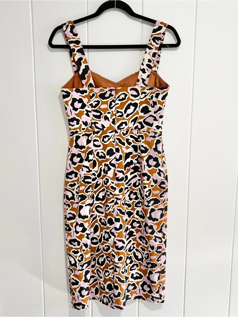J. Crew Contrast Stitched Sheath Dress All-over Leopard Print Size 2